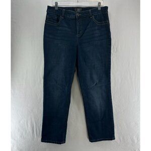 Chicos So Lifting Straight Leg Jeans Womens 1.5 Short Dark Wash So Slimming Blue